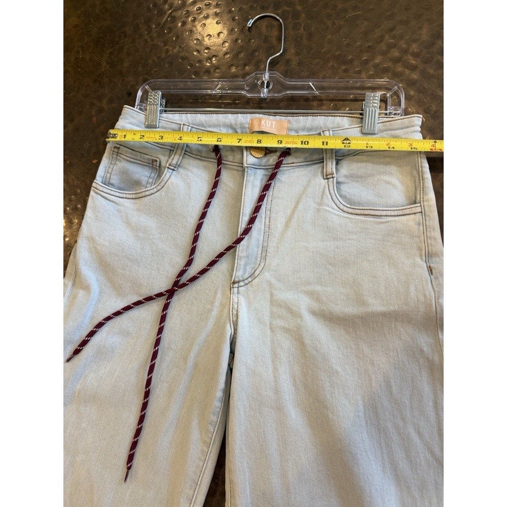 KUT From the Kloth Women's Wide-Leg Jeans High Rise Light Wash Tie Waist - Picture 3 of 9